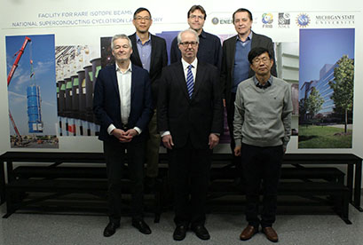 The ASAC Review Committee: (back row, from left) Roberto Than, Kay Kasemir, Thomas Roser; (front row, from left) Bob Laxdal, Stuart Henderson, and Sang-ho Kim.