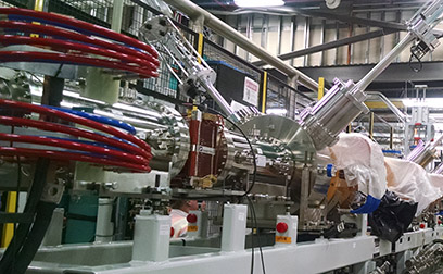 The assembly and installation of all components and diagnostics for the upper Low Energy Beam Transport (LEBT) line was completed on 6 March.